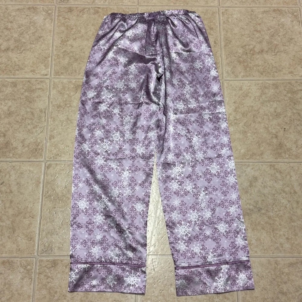 American Girl Purple Snowflake Satin Pajama Pants for Girls